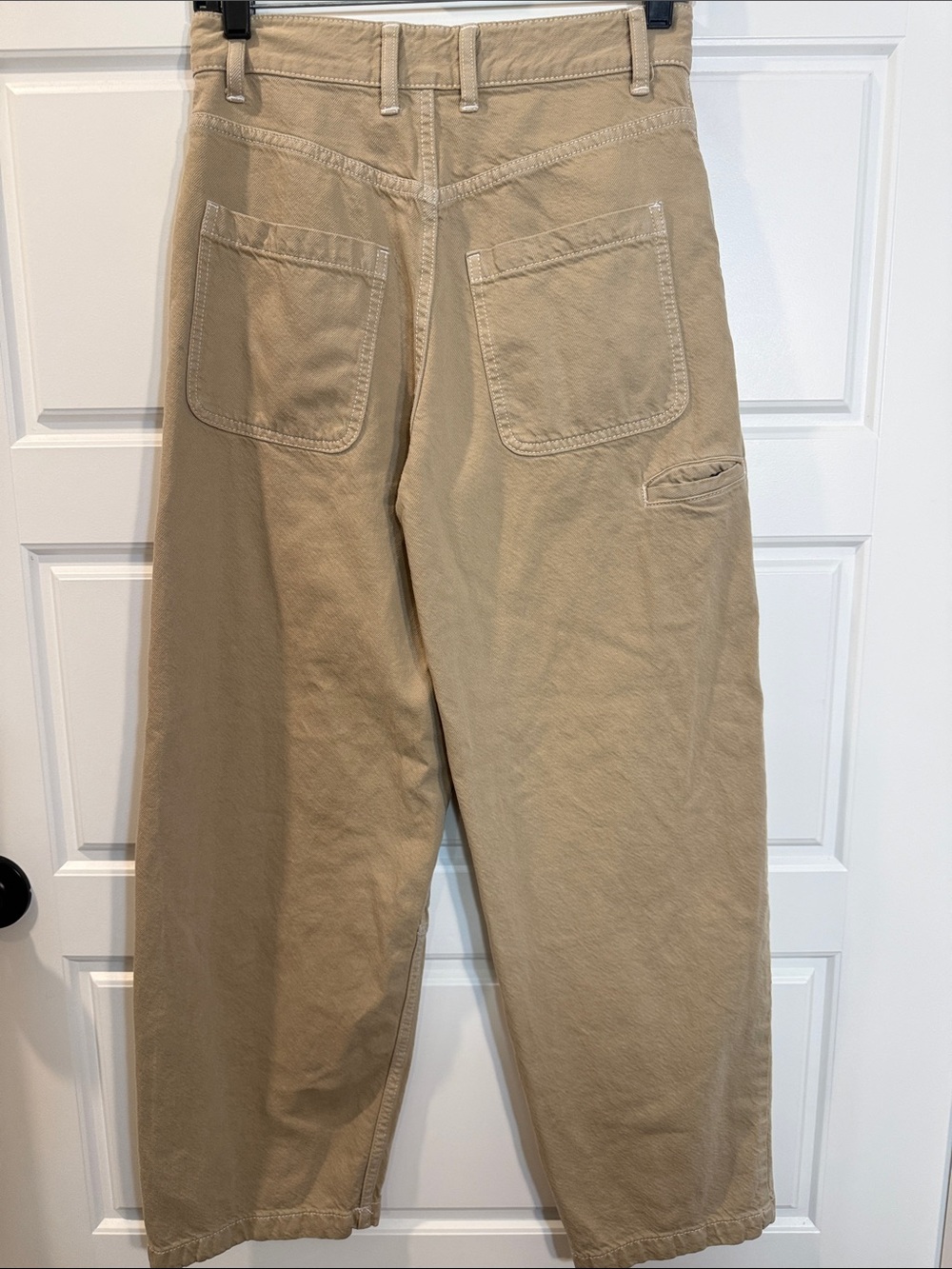 Bershka Barrel Jeans tan High Rise Skater Indie 27 - Picture 3 of 4